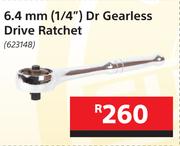 Mastercarft 6.4mm (1/4") Dr Gearless Drive Ratchet