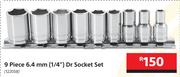 Mastercarft 9 Piece 6.4mm (1/4") Dr Socket Set