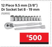 Mastercarft 12 Piece 9.5mm (3/8") Dr Socket Set 8-19mm