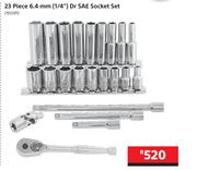 Mastercraft 23 Piece 6.4mm (1/4") Dr SAE Socket Set 