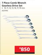 Mastercraft 7 Piece Comb Wrench Set Gearless Drive Set (10, 11, 12, 13, 17 And 19mm)