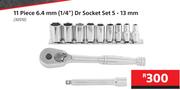 Mastercraft 11 Piece 6.4mm (1/4") Dr Socket Set 5-13mm