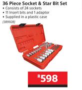 Mastercraft 36 Piece Socket & Star Bit Set 