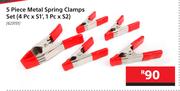 Mastercraft 5 Piece Metal Spring Clamps Set(4 Pc x S1', Pc X S2)
