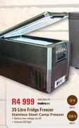 Camp Master 35L Fridge Freezer Stainless Steel Camp Freezer