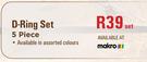 Camp Master D-Ring Set 5 Piece-Per Set