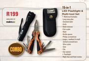 Camp Master 15 In 1 LED Flashlight & Multi Tool Set
