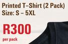 Printed T-Shirt (2 Pack)-Per Pack