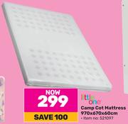 Little One Camp Cot Mattress 970 x 670 x 60cm