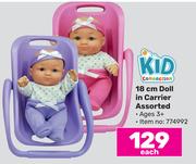 Kid Connection 18cm Doll In Carrier Assorted-Each