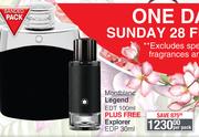 Montblanc Legend EDT 100ml Plus Free Explore EDP 30ml-Per Pack