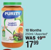 Purity Spaghetti Bolognaise 10 Months Assorted-250ml