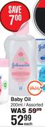 Johnson's Baby Oil Assorted-200ml Each