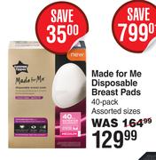 Tommee Tippee Made For Me Disposable Breast Pads 40 Pack Assorted Sizes