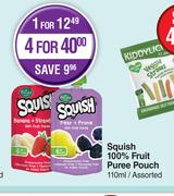 Squish 100% Fruit Puree Pouch Assorted-110ml