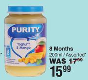 Purity Yoghurt & Mango 8 Months Assorted-200ml