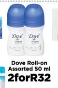 Dove Roll On Assorted-For 2 x 50ml