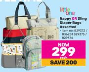Little One Nappy Or Sling Diaper Bags Assorted-Each