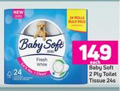 Baby Soft 2 Ply Toilet Tissue-24s Each