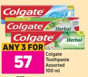 Colgate Toothpaste Assorted-For 3 x 100ml