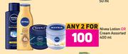 Nivea Lotion Or Cream Assorted-For 2 x 400ml