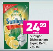 Sunlight Dishwashing Liquid Refill-750ml Each