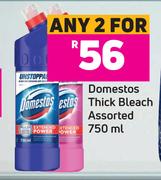 Domestos Thick Bleach Assorted-For 2 x 750ml