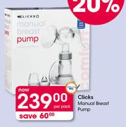Clicks Manual Breast Pump-Per Pack