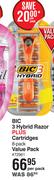 Bic 3 Hybrid Razor Plus Cartridges 8 Pack Value Pack-Per Pack