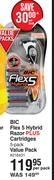 Bic Flex 5 Hybrid Razor Plus Cartridges 5 Pack Value Pack-Per Pack