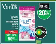 Gillette Venus Simply Venus Disposable Razors 5 Pack-Per Pack
