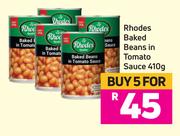 Rhodes Baked Beans In Tomato Sauce-For 5 x 410g