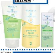 Yardley Oatmeal Cleansing Gel 150ml Or Purifying Toner 200ml-Each