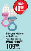 Nuby Silicone Nibbler With Cover Assorted Colours-Each