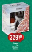 Cruxland Gin 750ml & 2 Glasses-Per Pack