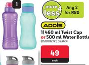 Addis 460ml Twist Cap Or 500ml Water Bottle-For Any 2