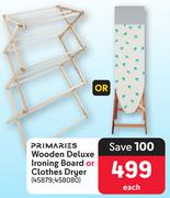 Primaries Wooden Deluxe Ironing Board Or Clothes Dryer-Each