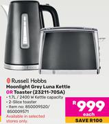 Russell Hobbs Moonlight Grey Luna Kettle Or Toaster 23211-70SA-Each