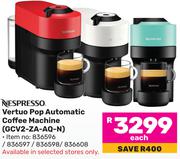 Nespresso Vertuo Pop Automatic Coffee Machine GCV2-ZA-AQ-N-Each