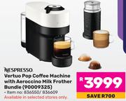Nespresso Vertuo Pop Coffee Machine With Aeroccino Milk Frother Bundle 90009325