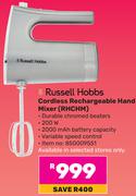 Russell Hobbs Cordless Rechargeable Hand Mixer RHCHM