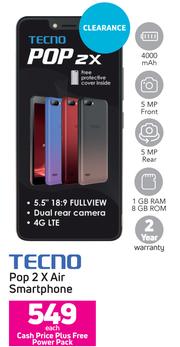 tecno pop2x air