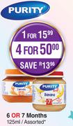 Purity 6 Or 7 Months Assorted-For 4 x 125ml 