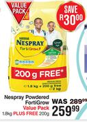 Nestle Nespray Powdered Forti Grow Value Pack 1.8kg Plus Free 200g
