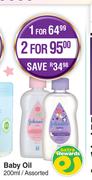 Johnson's Baby Oil Assorted-For 1 x 200ml