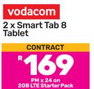 2 x Vodacom Smart Tab 8 Tablet-On 2GB LTE Starter Pack (24 Months)