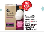 Tommee Tippee Made For Me Disposable Breast Pads Medium Or Large 40 Pack-Per Pack