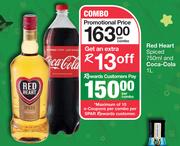 Red Heart Spiced 750ml & Coca-Cola 1Ltr-Per Combo