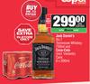 Jack Daniel's No.7 Tennessee Whisky 750ml & Coca Cola Cans-6 x 200ml-For Both