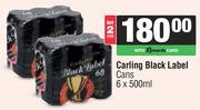 Carling Black Label Cans-For 2 x 6 x 500ml